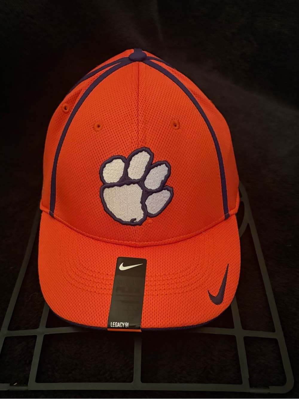Clemson Tigers x Nike Dri-Fit Legacy 91 NWT navy piped orange fitted hat M/L